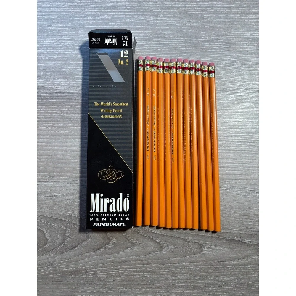 NEW Paper Mate Mirado No‎ 2 Pencils 12 Count 100% Premium Cedar Vintage 2003 USA